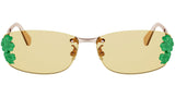 Dior Clover S1U Rose Gold Rectangular Sunglasses