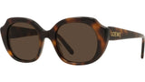 Slim Havana Geometric Sunglasses