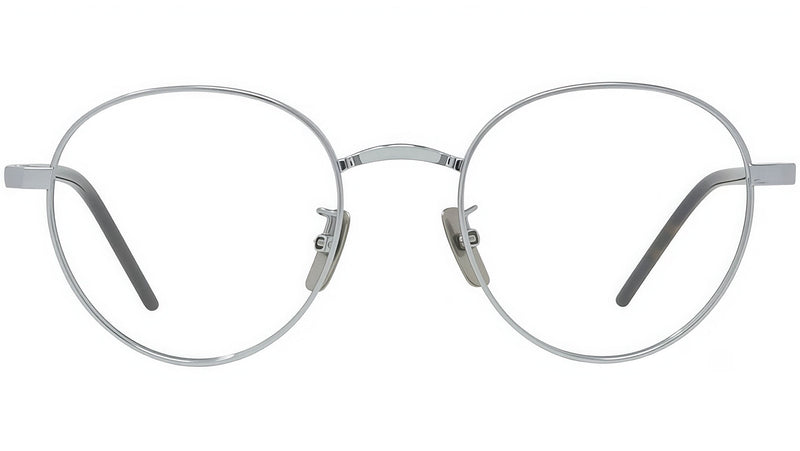 Titanium Silver Geometric Eyeglasses