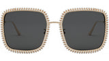 MissDior S2U White Square Sunglasses