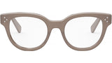 CELINE 3 Dots Light Brown Round Eyeglasses