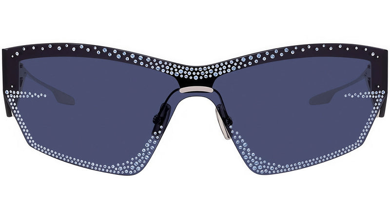 Giv Cut Strass Silver Shield Sunglasses