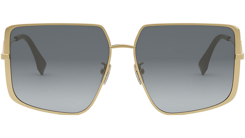 FF Diamonds Shiny Gold Geometric Sunglasses