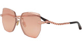 Serpenti Viper Rose Gold Geometric Sunglasses