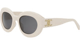 Triomphe White Round Sunglasses