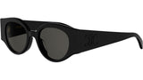 Triomphe Stamp Black Round Sunglasses