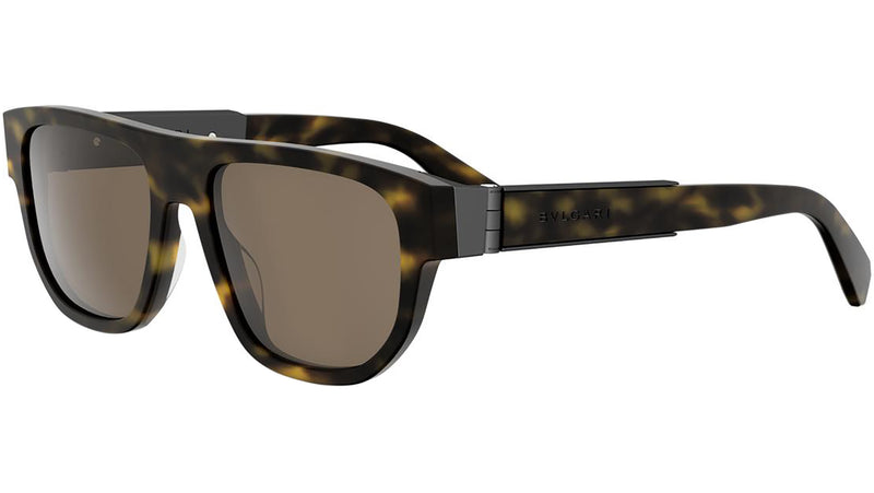 Bvlgari Aluminium Havana Geometric Sunglasses