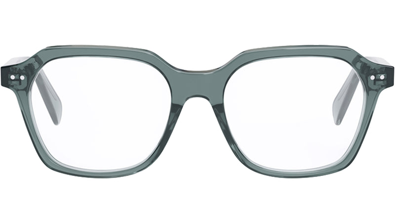 Thin 2 Dots Green Square Eyeglasses