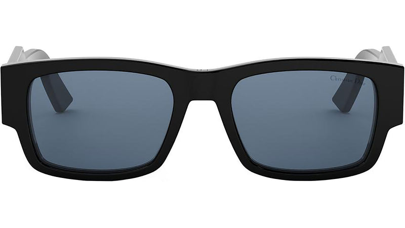 Christian Dior Label S1I Shiny Black Rectangular Sunglasses