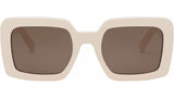 Triomphe White Square Sunglasses