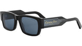 Christian Dior Label S1I Shiny Black Rectangular Sunglasses