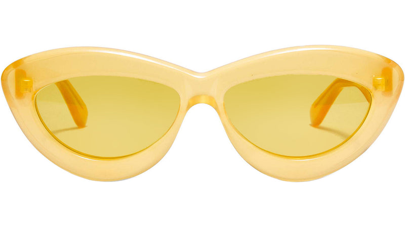 Curvy Yellow Cat Eye Sunglasses