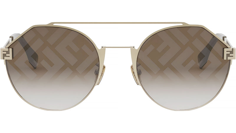 Fendi Sky Gold Round Sunglasses