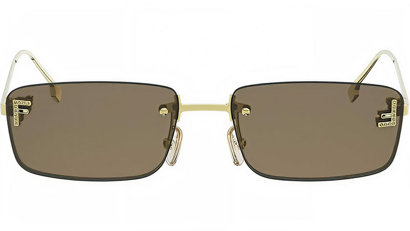 Fendi First Crystal Gold Square Sunglasses