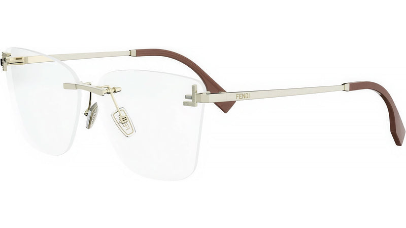 Fendi Crystal Gold Geometric Eyeglasses