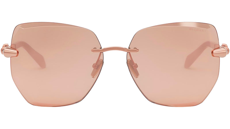 Serpenti Viper Rose Gold Geometric Sunglasses