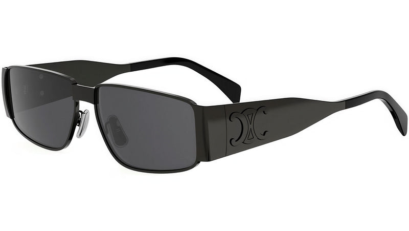 Metal Triomphe Black Rectangular Sunglasses