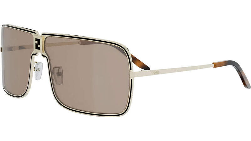 Fendiness Light Gold Mask Sunglasses