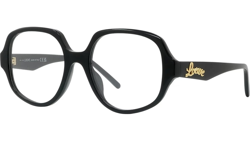 Curvy Black Geometric Eyeglasses