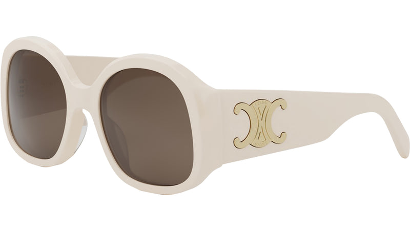 Maxi Triomphe White Round Sunglasses