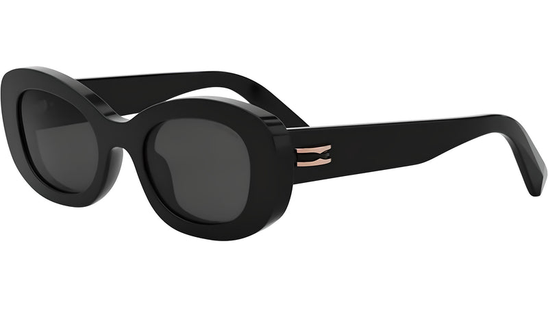 B.zero1 Shiny Black Oval Sunglasses
