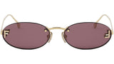 Fendi First Gold Oval Sunglasses
