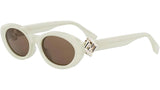 FF Diamonds Green Oval Sunglasses