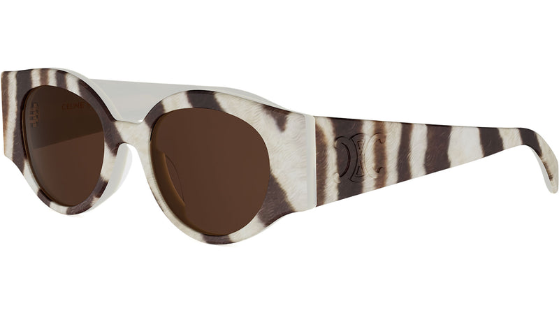 Triomphe Stamp Brown Round Sunglasses
