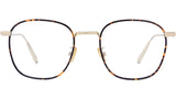 DiorBlackSuitO S2U Gold Metal Havana Round Eyeglasses