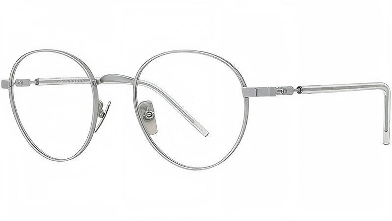 Titanium Matte Silver Geometric Eyeglasses