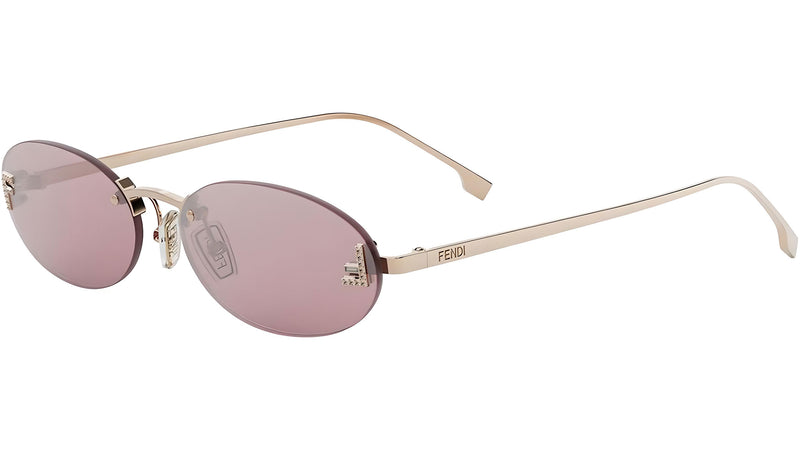 Fendi First Crystal Rose Gold Oval Sunglasses