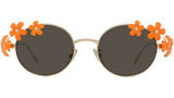 Signature Gold Orange Oval Sunglasses