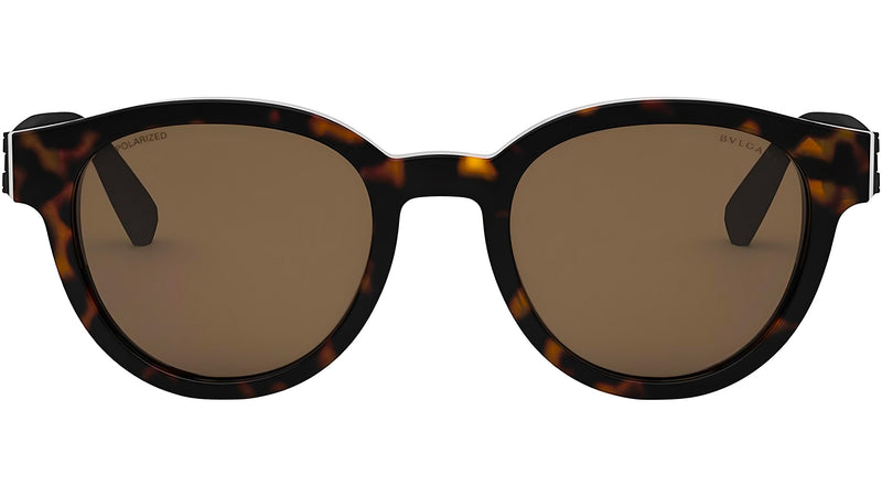 Bvlgari Aluminium Havana Round Sunglasses