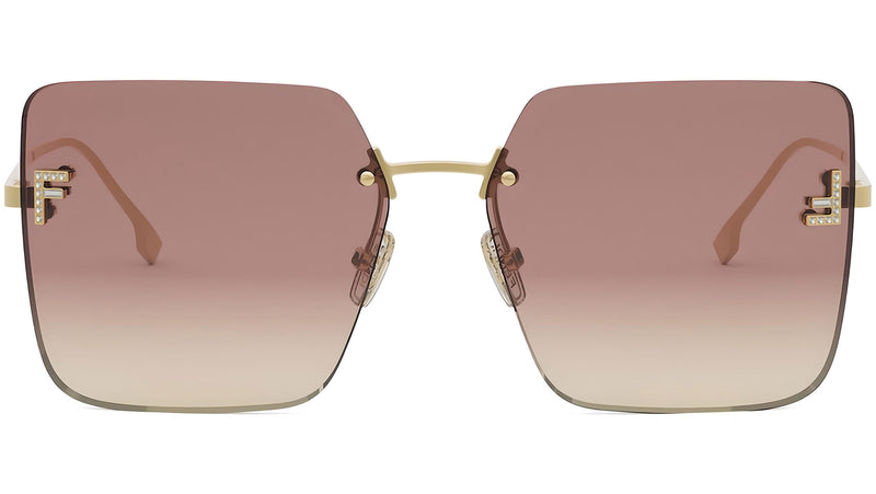 Fendi First Gold Square Sunglasses