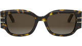 DiorSignature 13I Shiny Havana Geometric Sunglasses