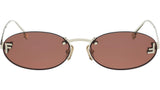 Fendi First Light Gold Oval Sunglasses