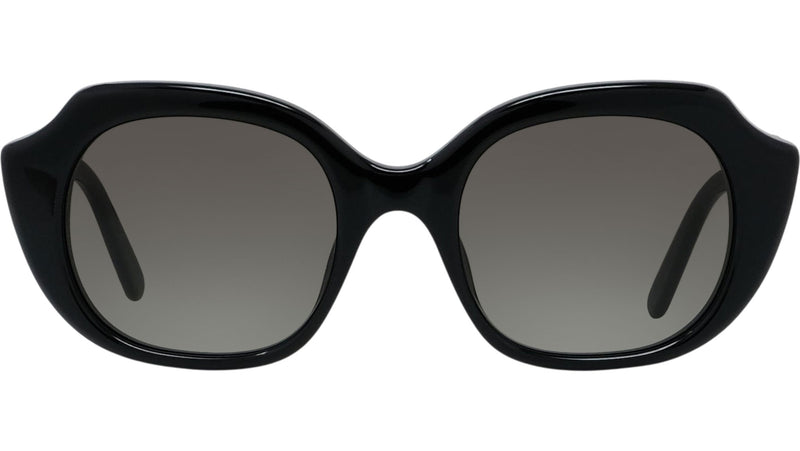 Slim Black Geometric Sunglasses